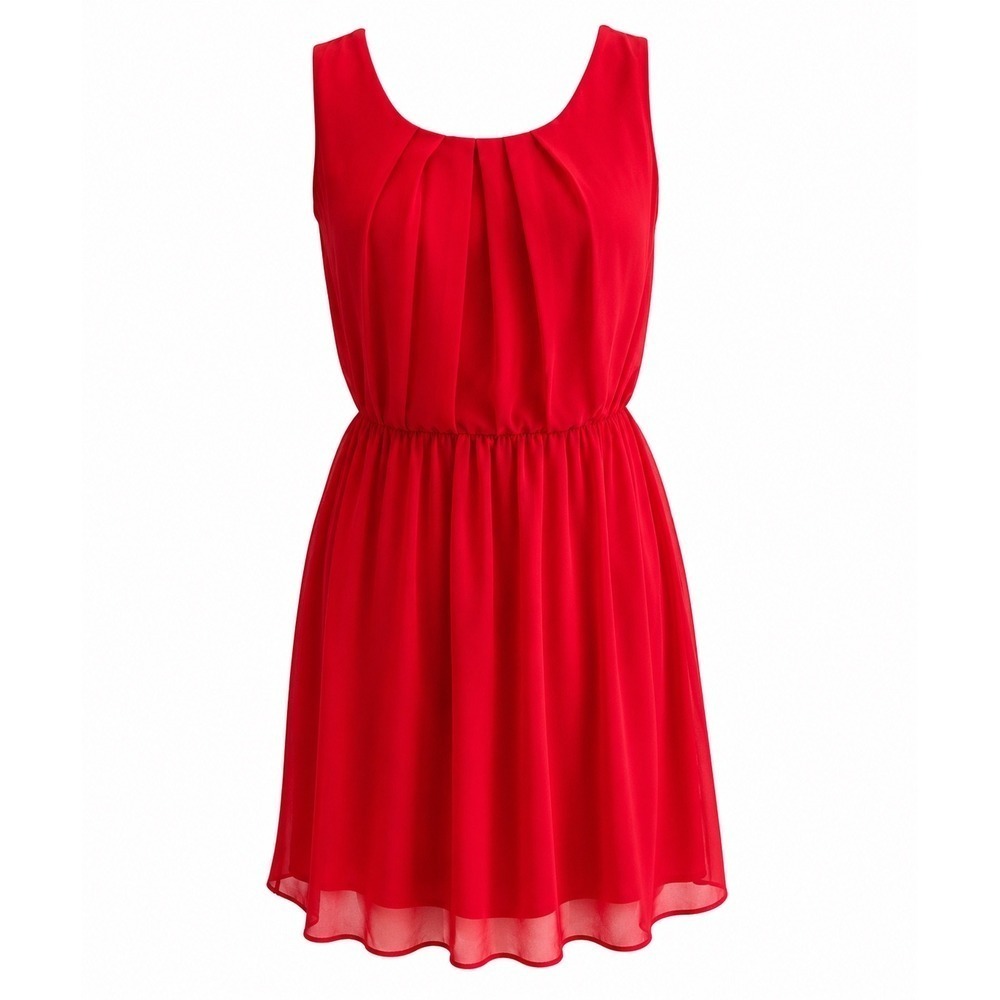 IZ Byer Red Chiffon Sleeveless Mini Dress Size Small Flowy Summer